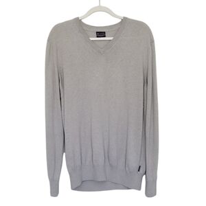 Columbia Womans PFG Lightweight Gray Pullover V-neck Long Sleeve Size Medium.